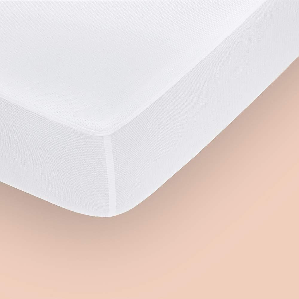 King Mattress with Waterproof Protector – Light Grey & White