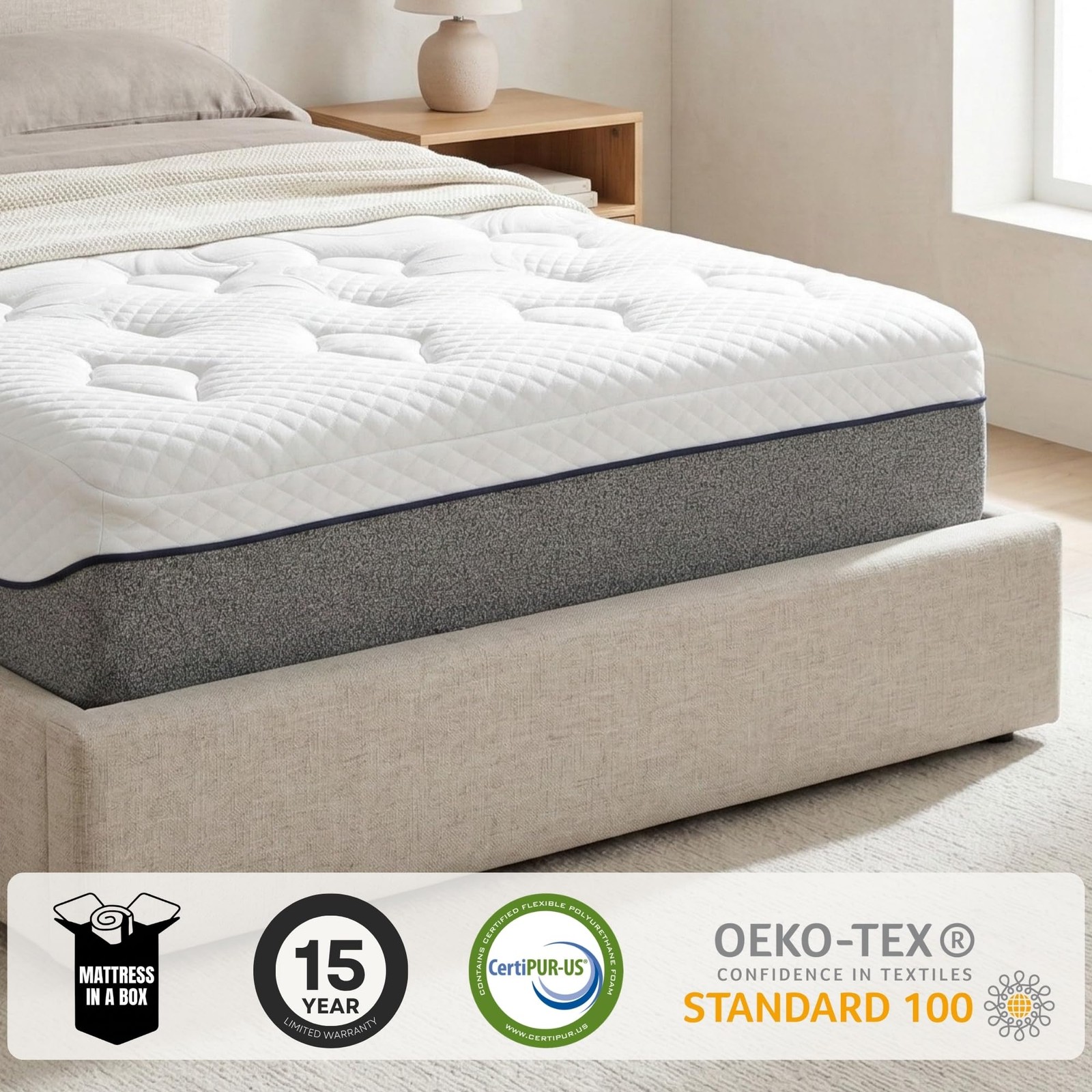 Pemberly Row Ultra Plush 13in Polyurethane Full Mattress in White