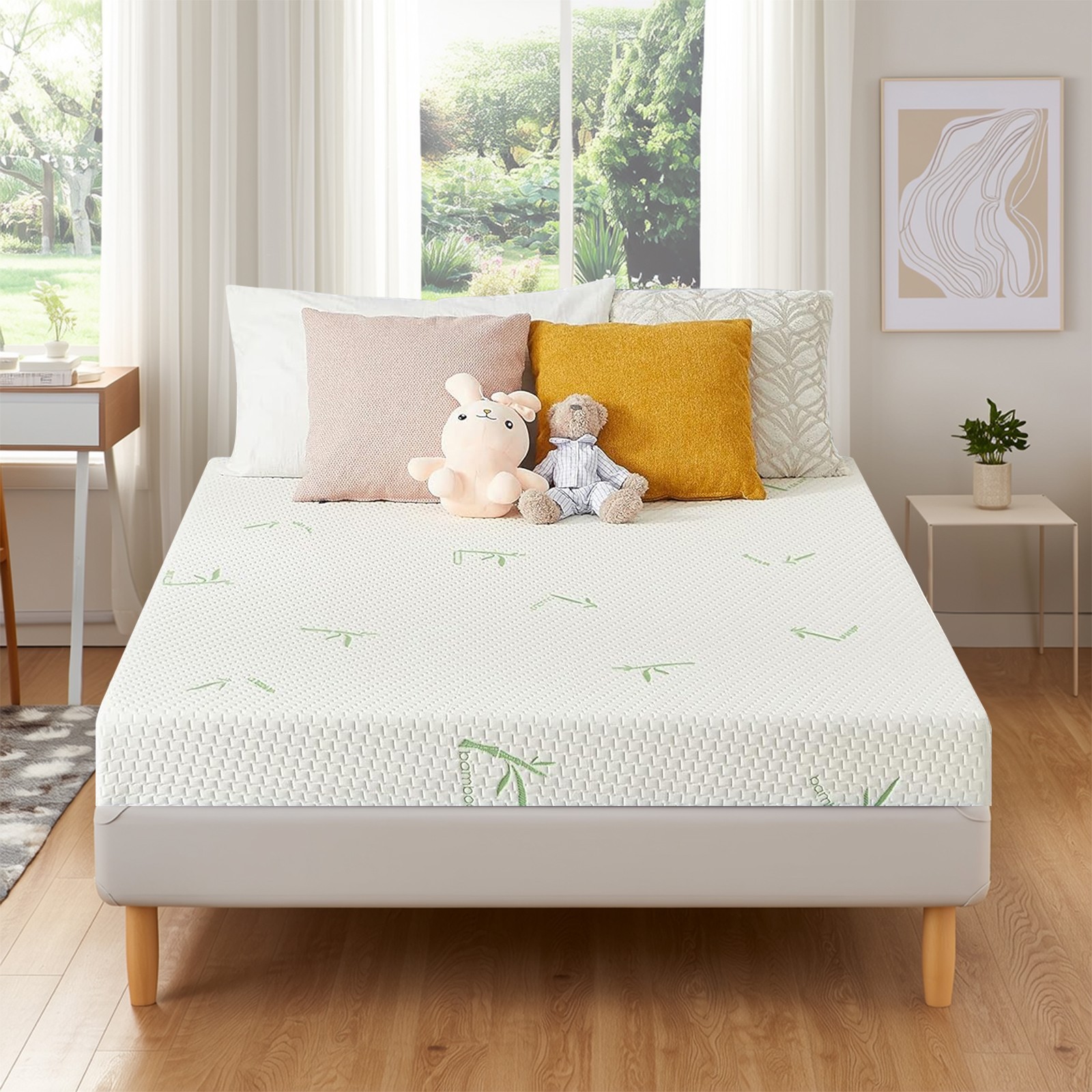 5″ 6″ Memory Foam Mattress with Breathable Bamboo Fabric Cover for Deep Sleep
