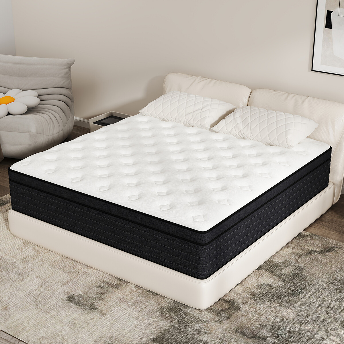 14″ 12″ 10″ Gel Memory Foam Hybrid Queen Mattress spring Twin Full King in a Box