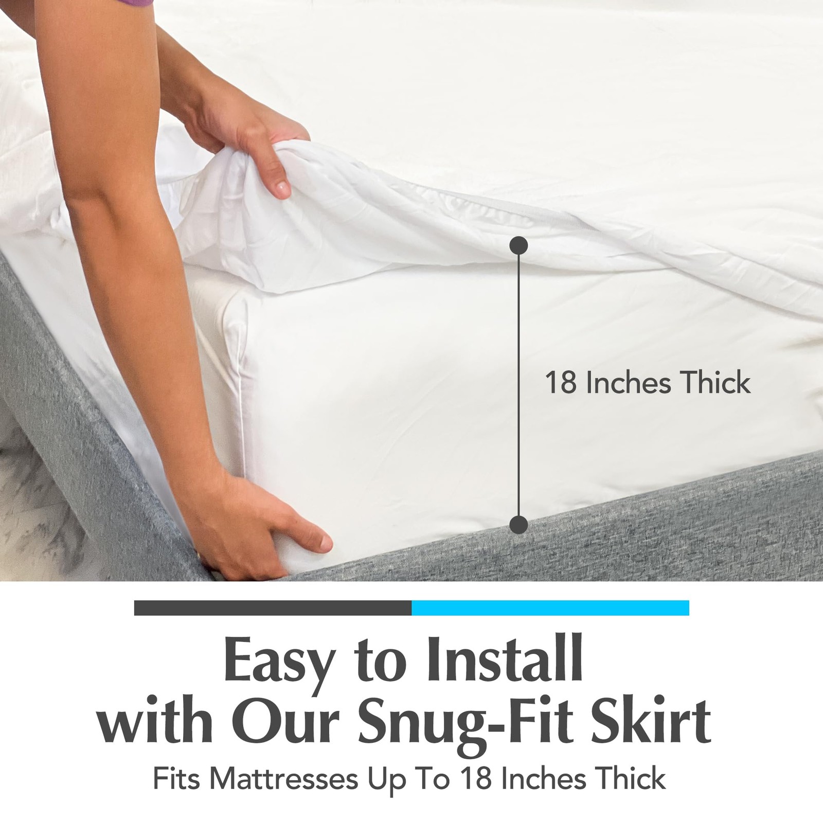 Handy Laundry Waterproof Mattress Protector – Breathable, Full, White