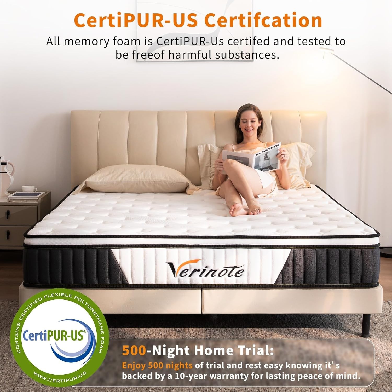 12 Inch Mattress,Medium Firm Hybrid Memory Foam & Pocket Springs for Pressure Re