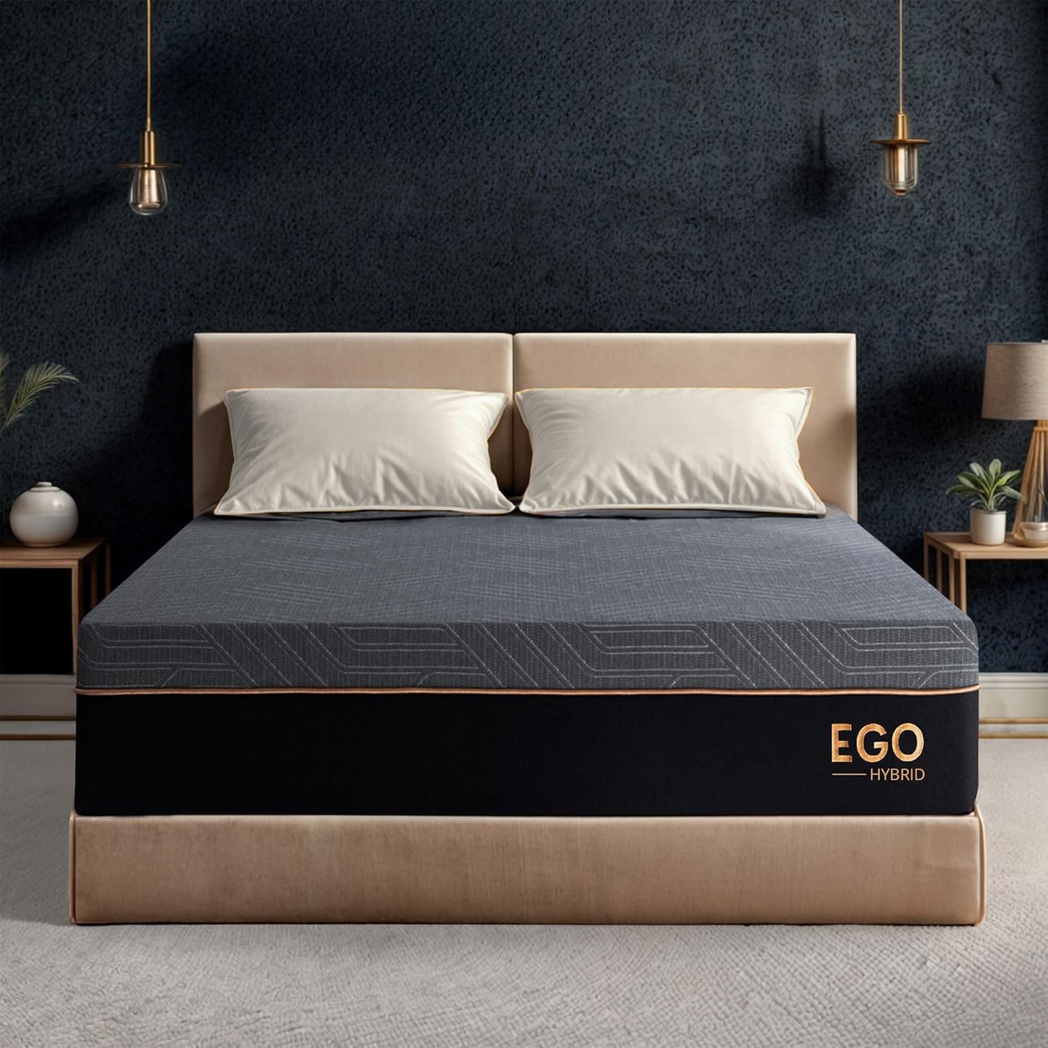 EGOHOME 14 Inch Twin Mattress, Copper Gel Memory Foam Mattress for Pain Relief,