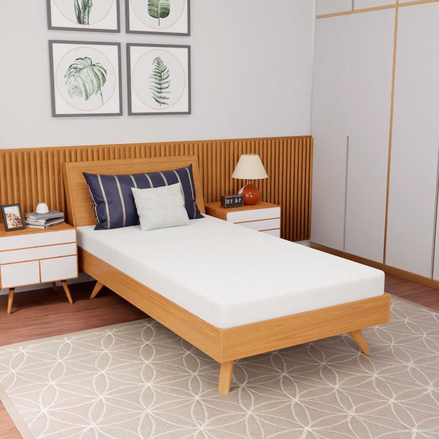 Twin 5in Charcoal Memory Foam Mattress with Removable Cover