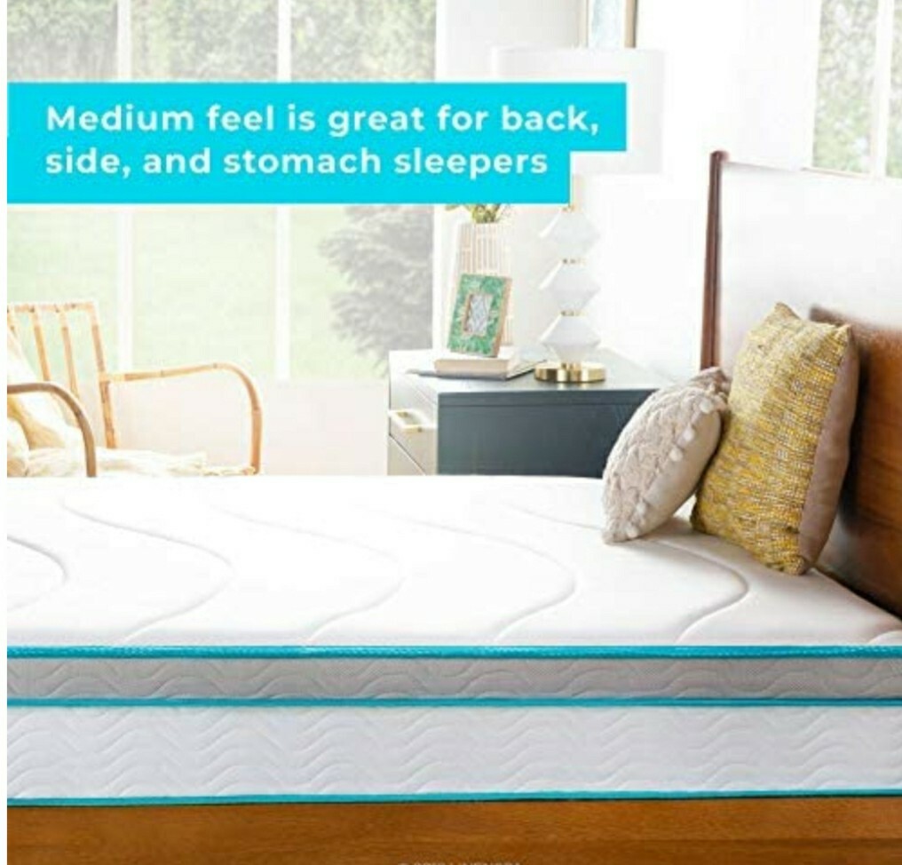 Linenspa 10 Inch Memory Foam and Innerspring Hybrid Medium Feel Queen Matress