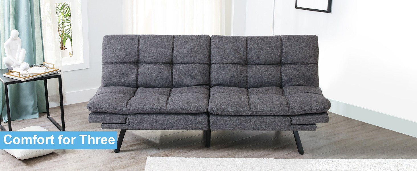 Futon Sofa Bed Convertible Memory Fo Couch Bed, Modern Sleeper