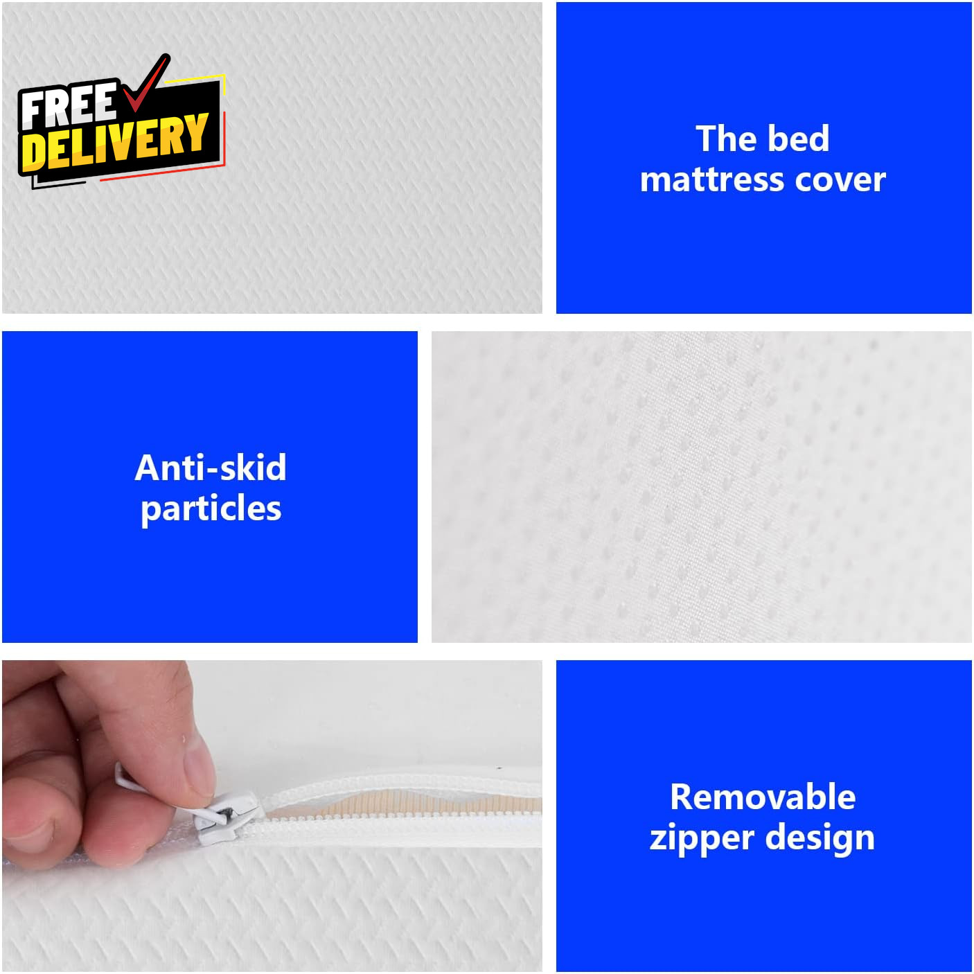 6 Inch Queen Mattress Medium Firm Base Foam Mattress Removable Washable Zipper..