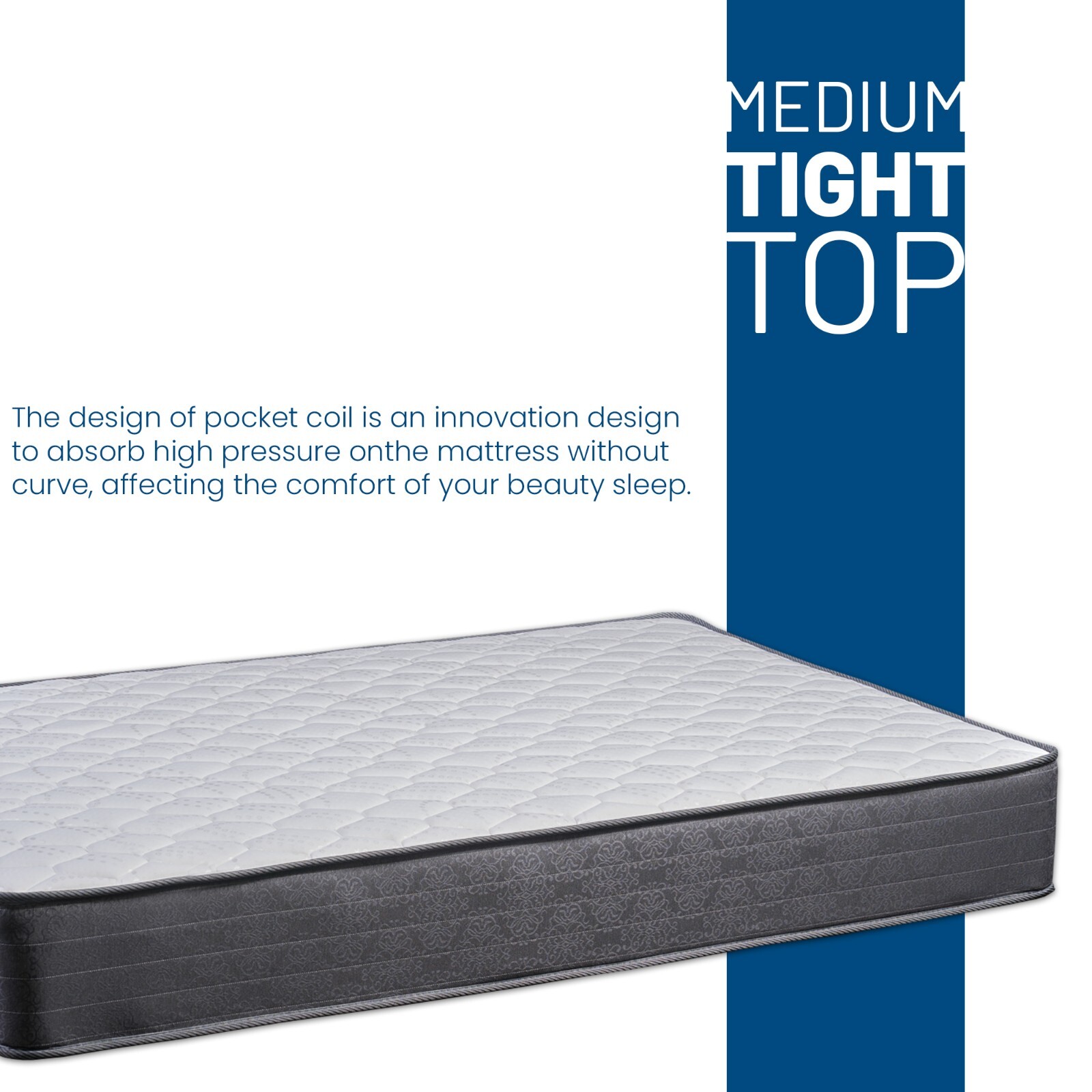 Continental Sleep, 9-Inch Medium Firm Memory Foam Pocket Coil Hybrid Mattress.