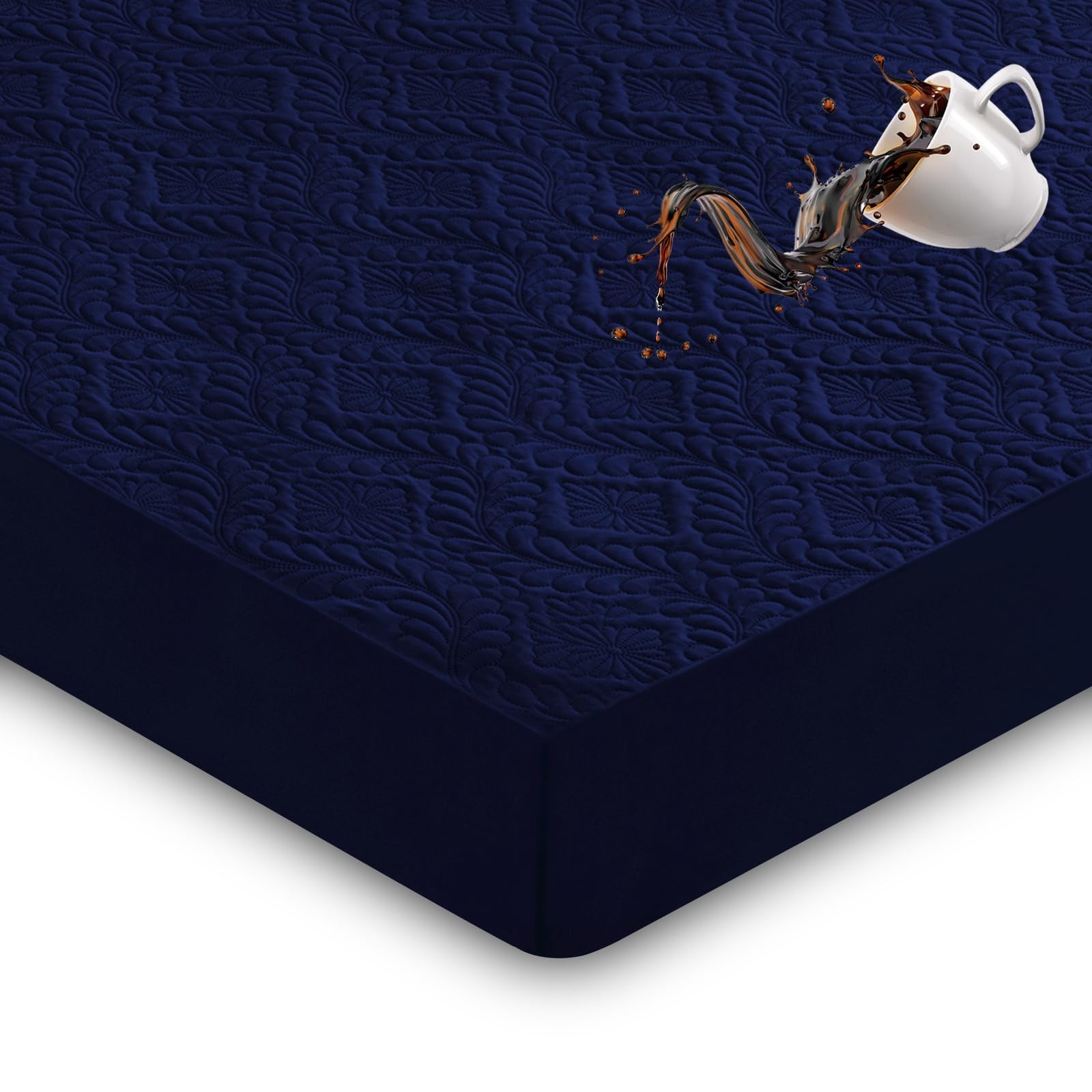 Sufdari Queen Mattress Protector, Navy Blue 3D Air, Queen, 3d Air