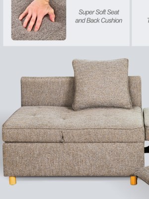 Sofa Bed Chair 4-in-1 Convertible Chair Bed, 3-Seat Linen Fabric