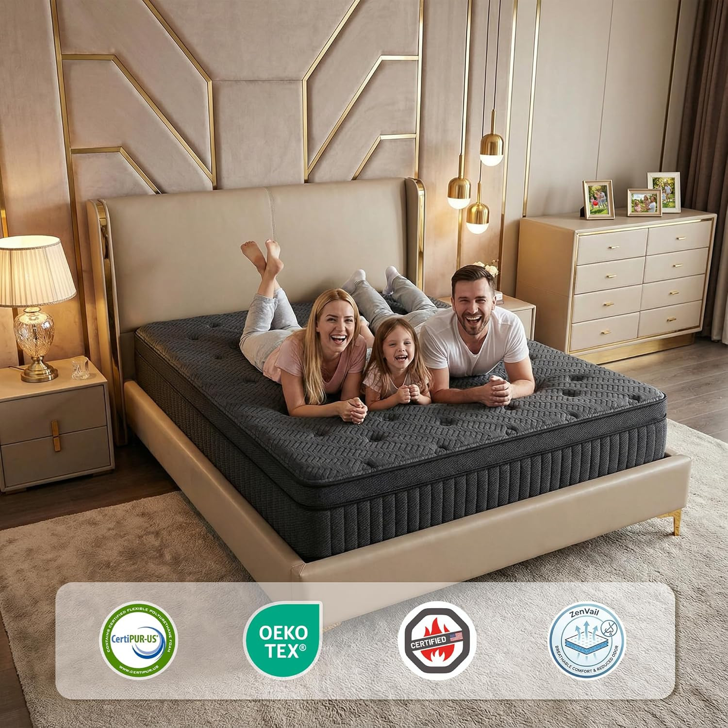 Inight Full Mattress, 12 Inch Medium Firm Hybrid, Nebulign Foam & Pocket Springs
