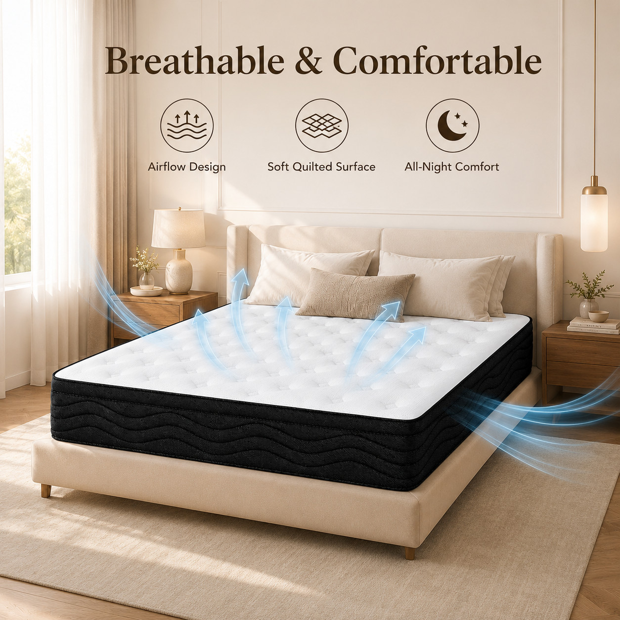 10 Inch King Gel Memory Foam Mattress Medium Firm Cooling Pressure Relief