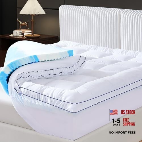 Twin XL Dual Layer 4 Inch Memory Foam Mattress Topper, Twin XL(80″X39″X4″)
