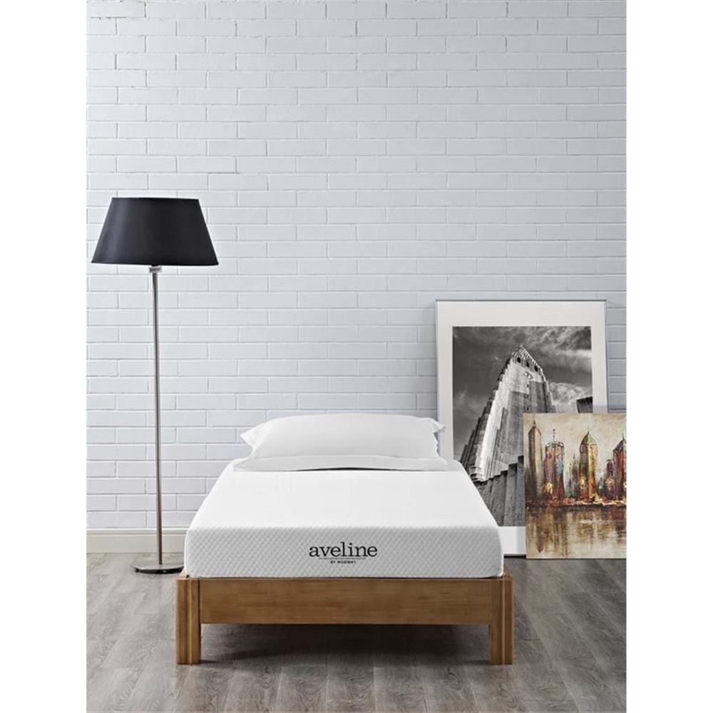 Modway Aveline 6″ Modern Style Memory Foam Narrow Twin Mattress in White