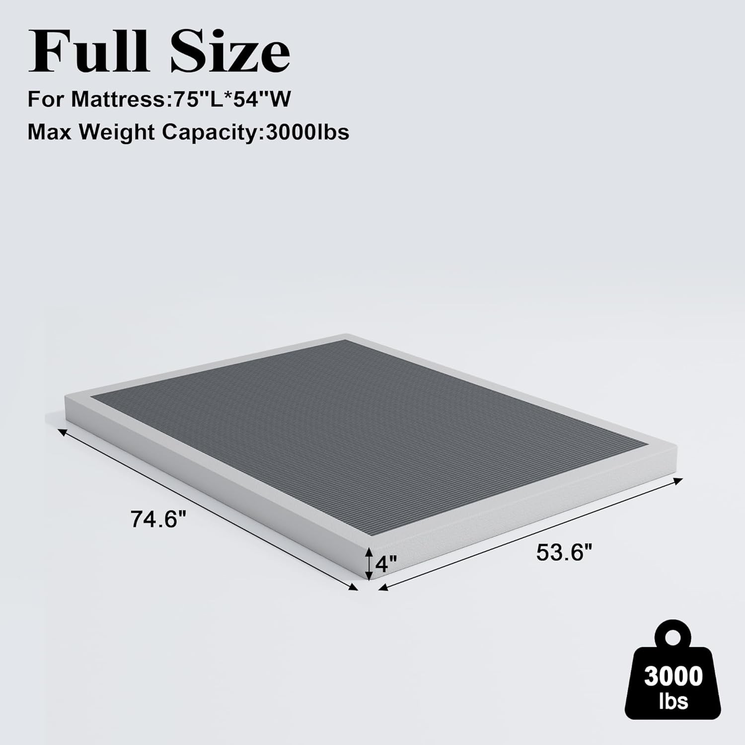 4 Inch Box Spring for Full Bed,Full Size Only,Heavy Duty