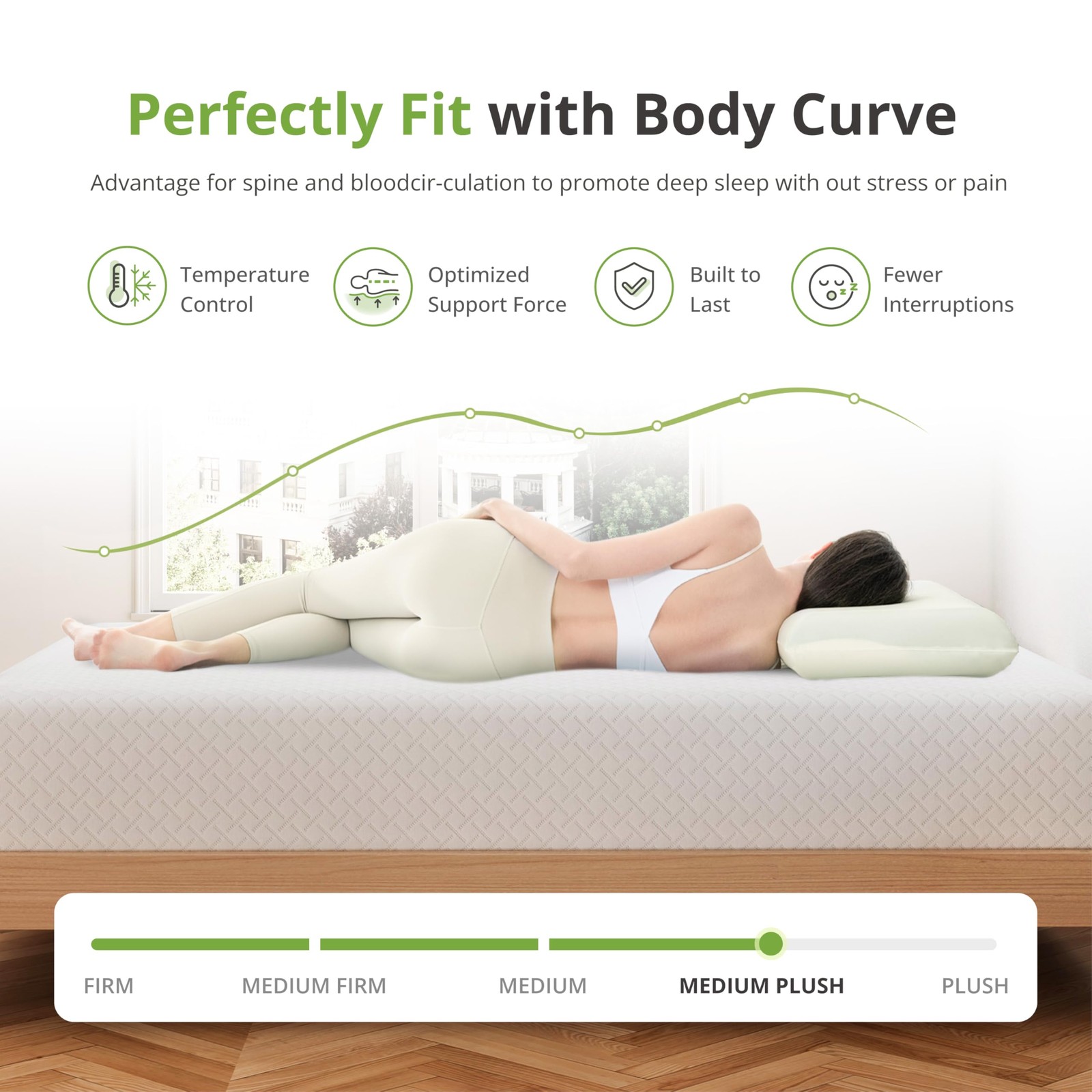 12 Inch Twin XL 80×38 Inch Bed Memory Foam Mattress With Cooling Green Gel