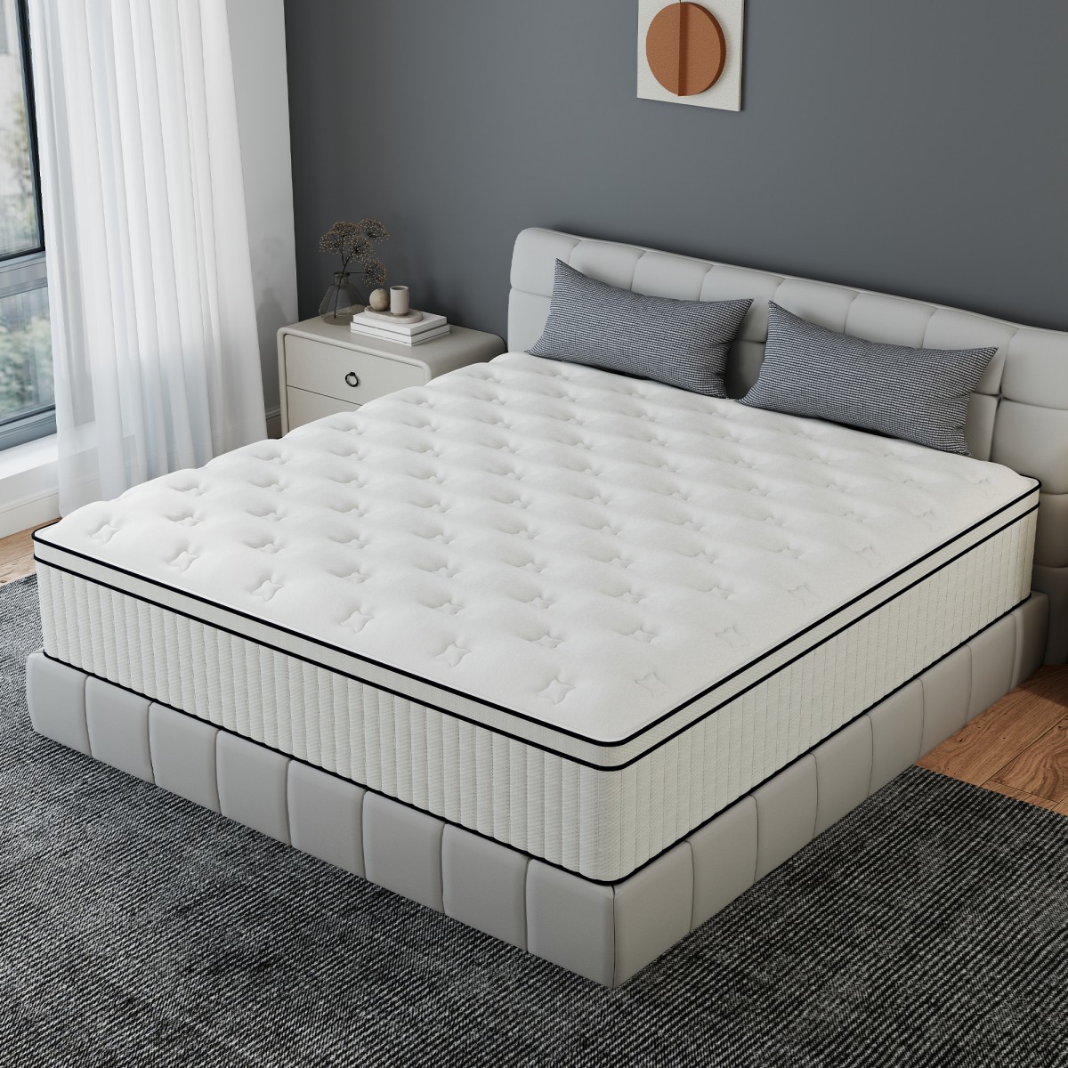 12″14″ Mattress In A Box Gel Memory Foam Hybrid Spring Twin Full Queen King Size