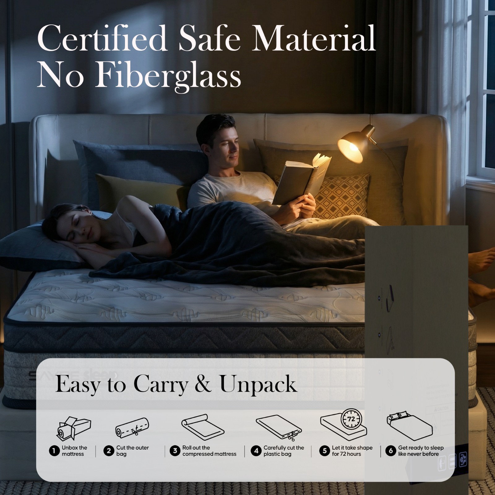 Hybrid Mattress 10″ / 12″ – Medium Firm – Sleep Better From Night One