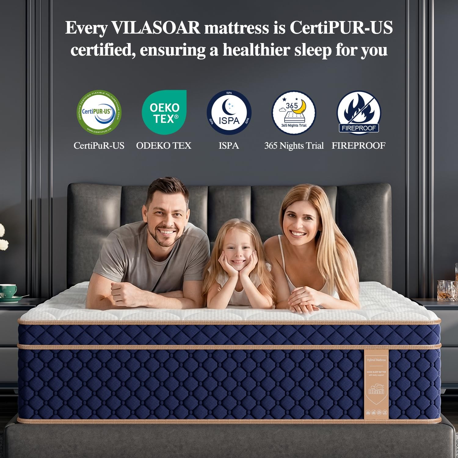 VILASOAR 12 Inch Queen Mattress, Hybrid Mattresses in a Box with Gel Memory F…