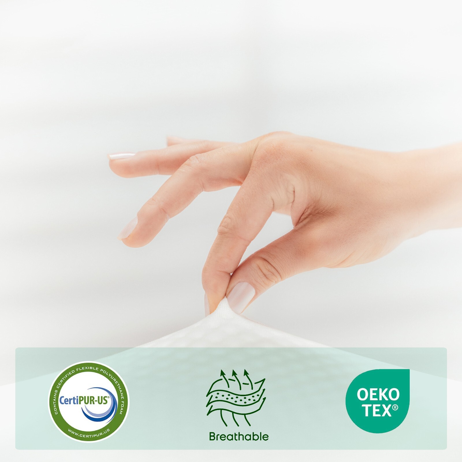 Green Tea 8″ 10″ 12″ Memory Foam Mattress with 4 Piece Deep Pocket Bed Sheet Set