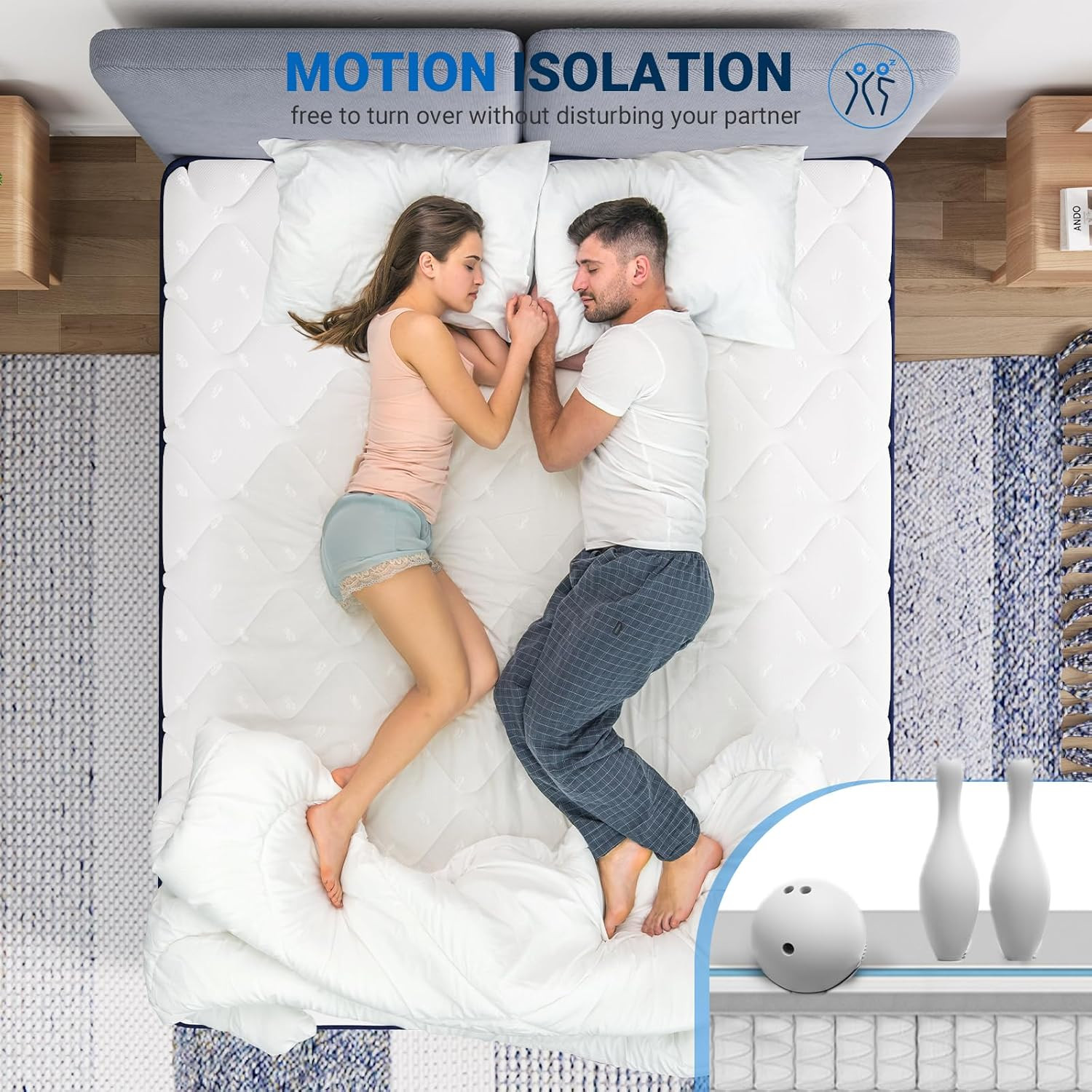 12″ Hybrid Full Mattress in a Box – Comfort Foam & Pocket Coils for Relief
