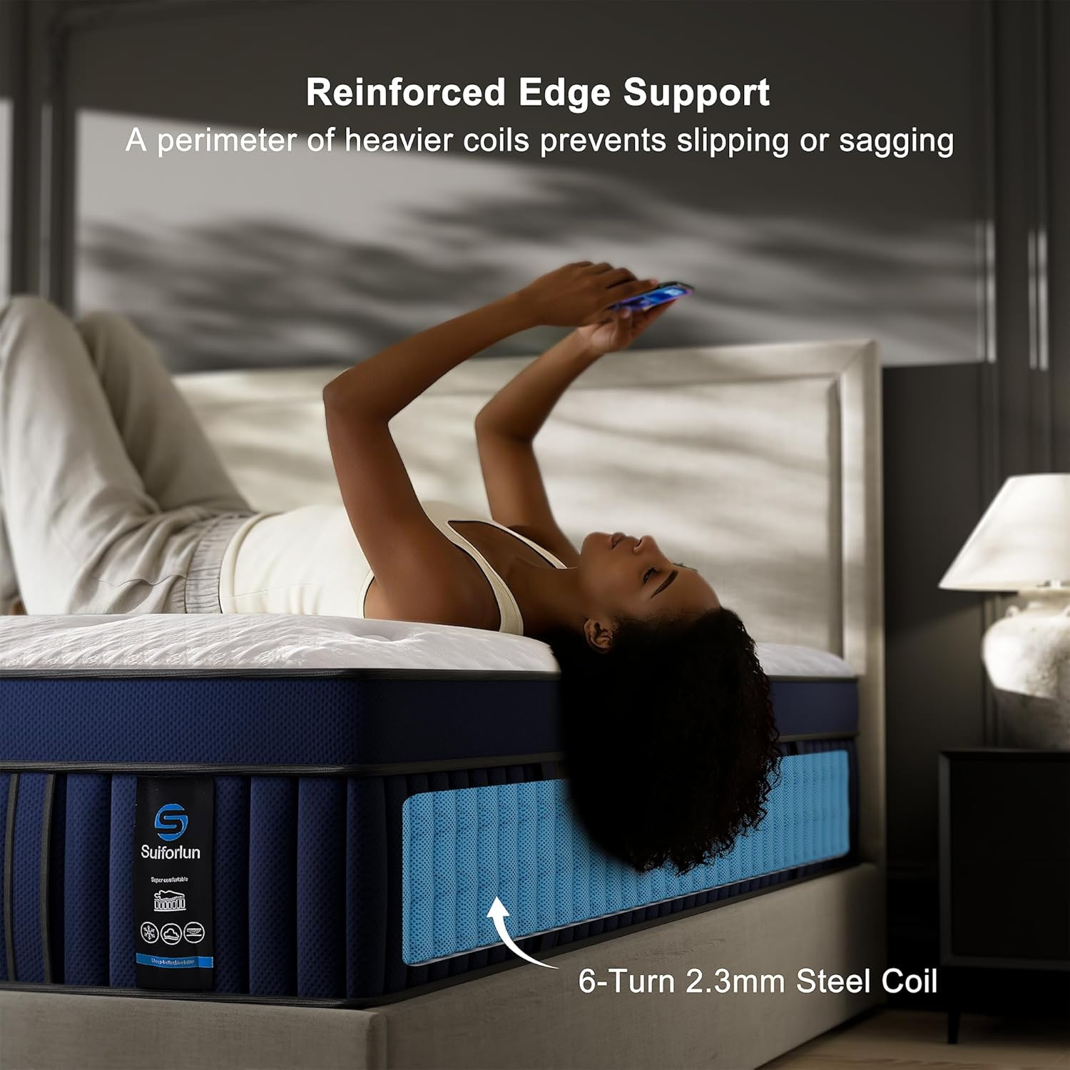 14″ King Mattress, Euro Top Gel Memory Foam, 7-Zone Coils, Medium Firm
