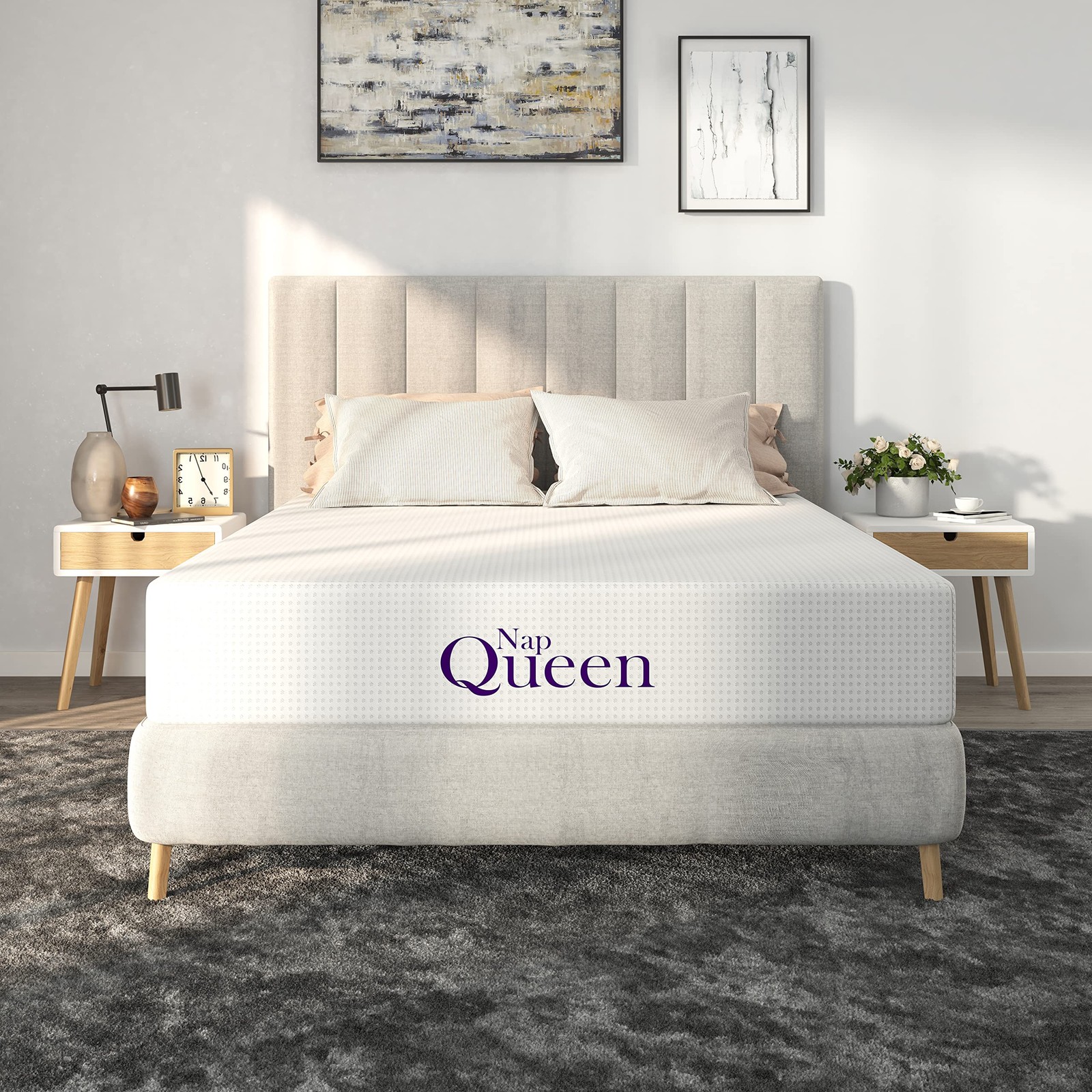NapQueen Queen Mattress, 6 Inch Charcoal Memory Foam Mattress, Queen Bed Mattres