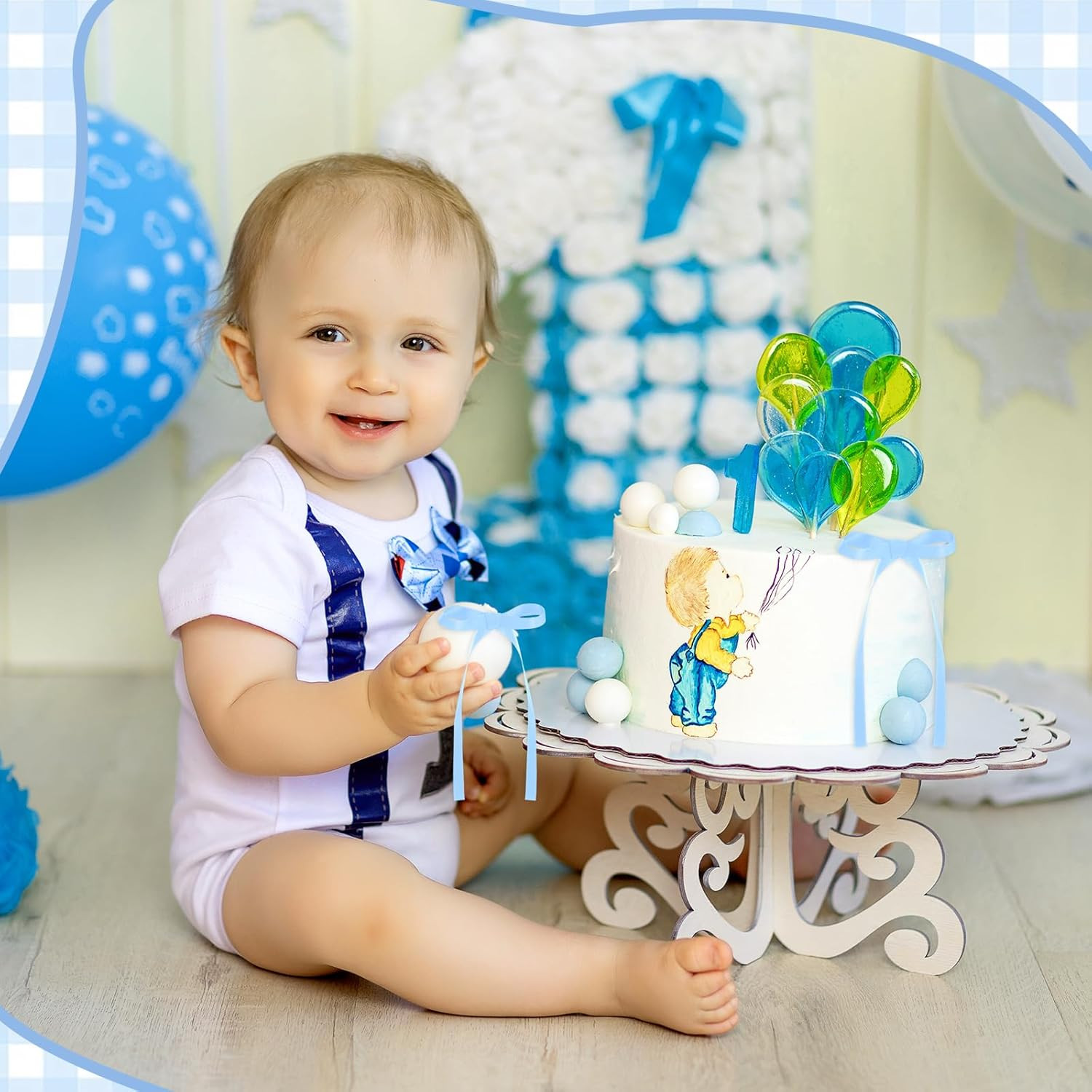 30 Pack Bow Cake Toppers Light Blue Ribbons Bows for Cake Coquette Themed Bow Cu