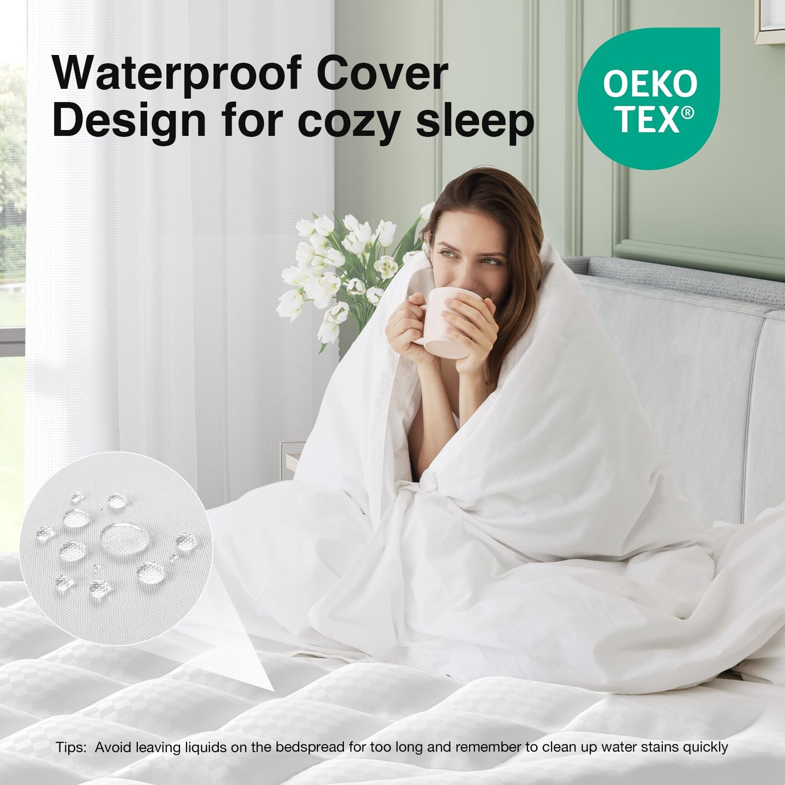 Queen Mattress Topper, Soft Pillow Top for Dorm Bed, Breathable Quilted Mattr…