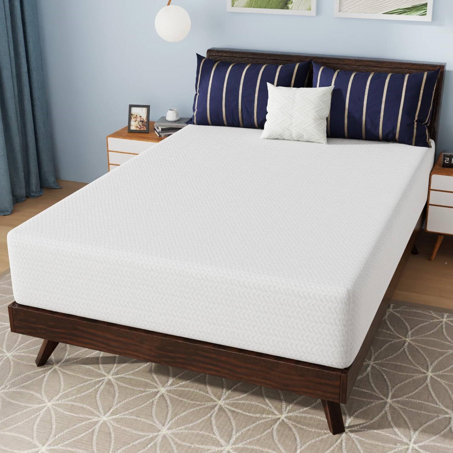 Full 12in Charcoal Memory Foam Mattress with Removable Cover