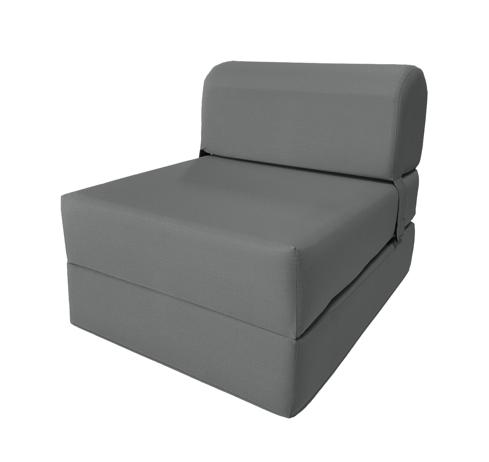 Portable Flip Sleeper Chair Folding Foam Beds, 1.8 Density Foam 6x24x70 Gray