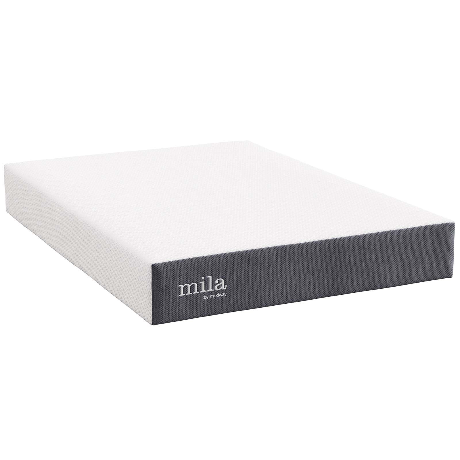 Modway Mila 10″ Full Modern Style Memory Foam Mattress in Gray Finish