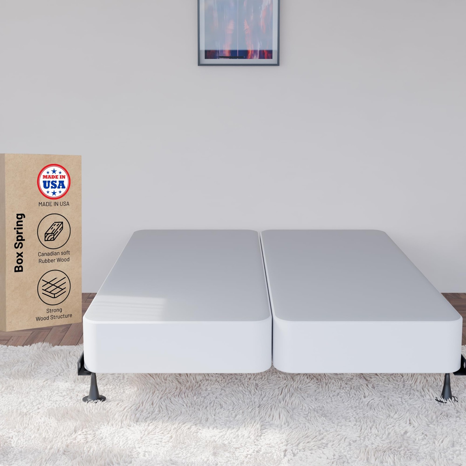 , 4-Inch Sturdy Box Spring for Mattress Support-Durable and Fully Assembled, …