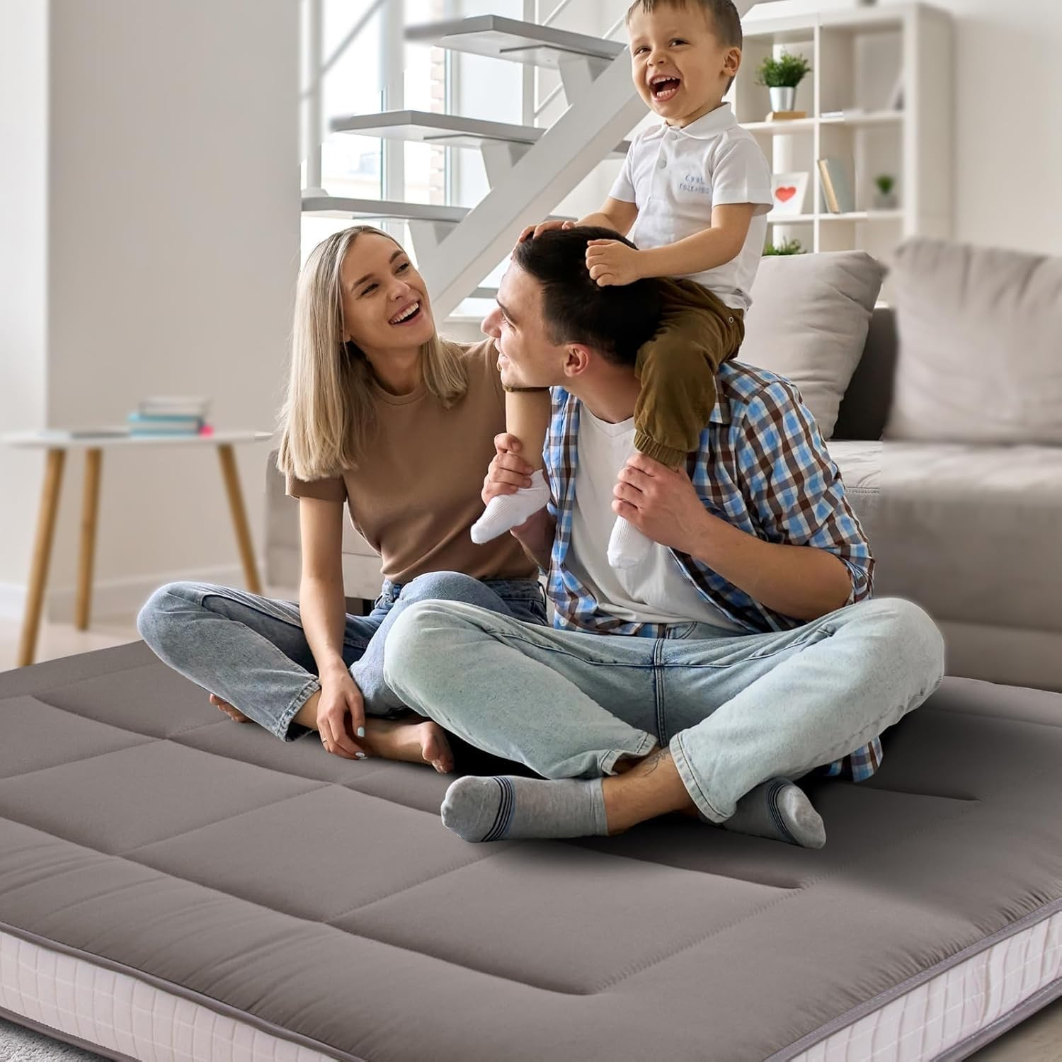 Extra Thick 6″ Foldable Japanese Floor Futon Mattress – Dark Grey, Full Size