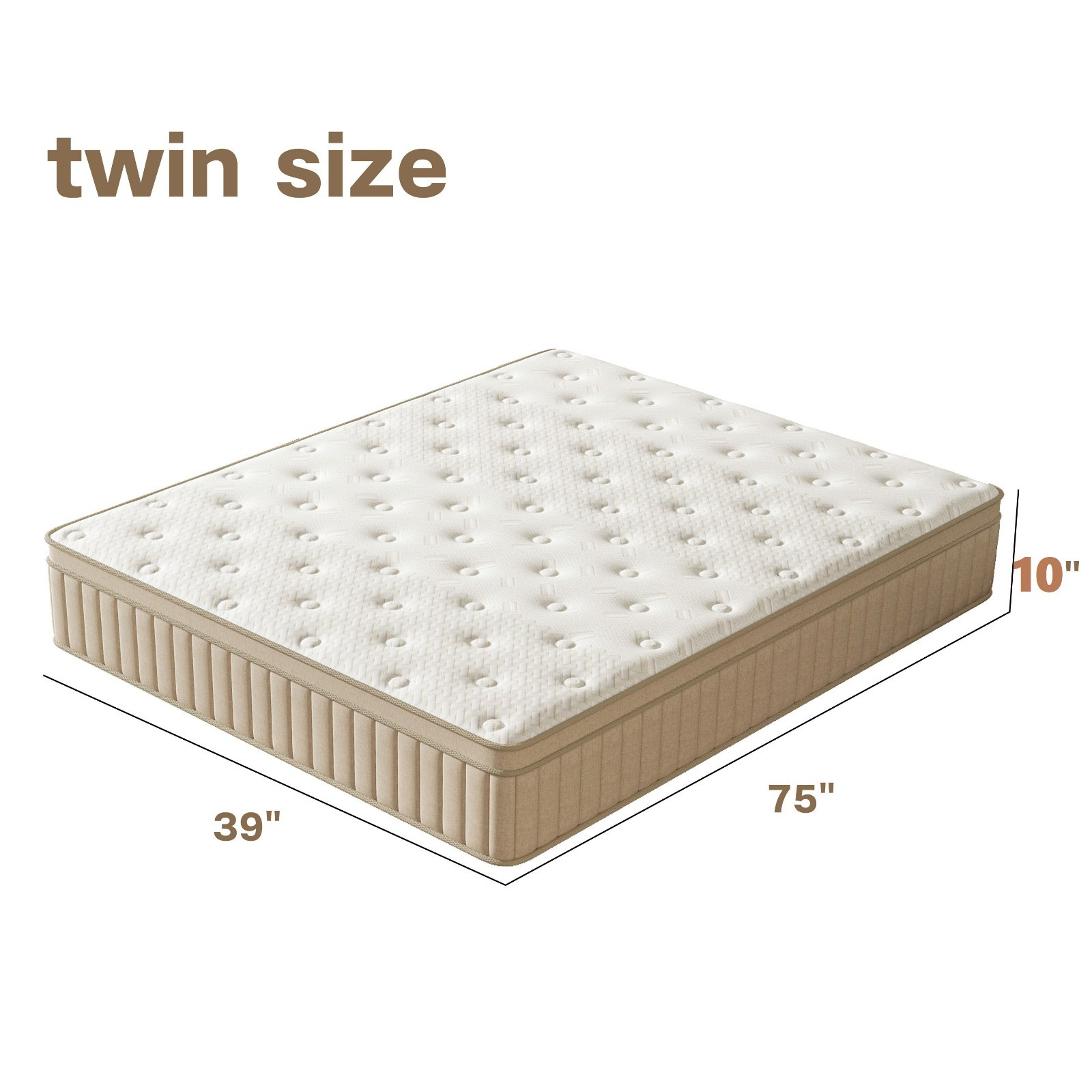 10 Inch Twin Size Gel Memory Foam Spring Hybrid Mattress Bed In A Box