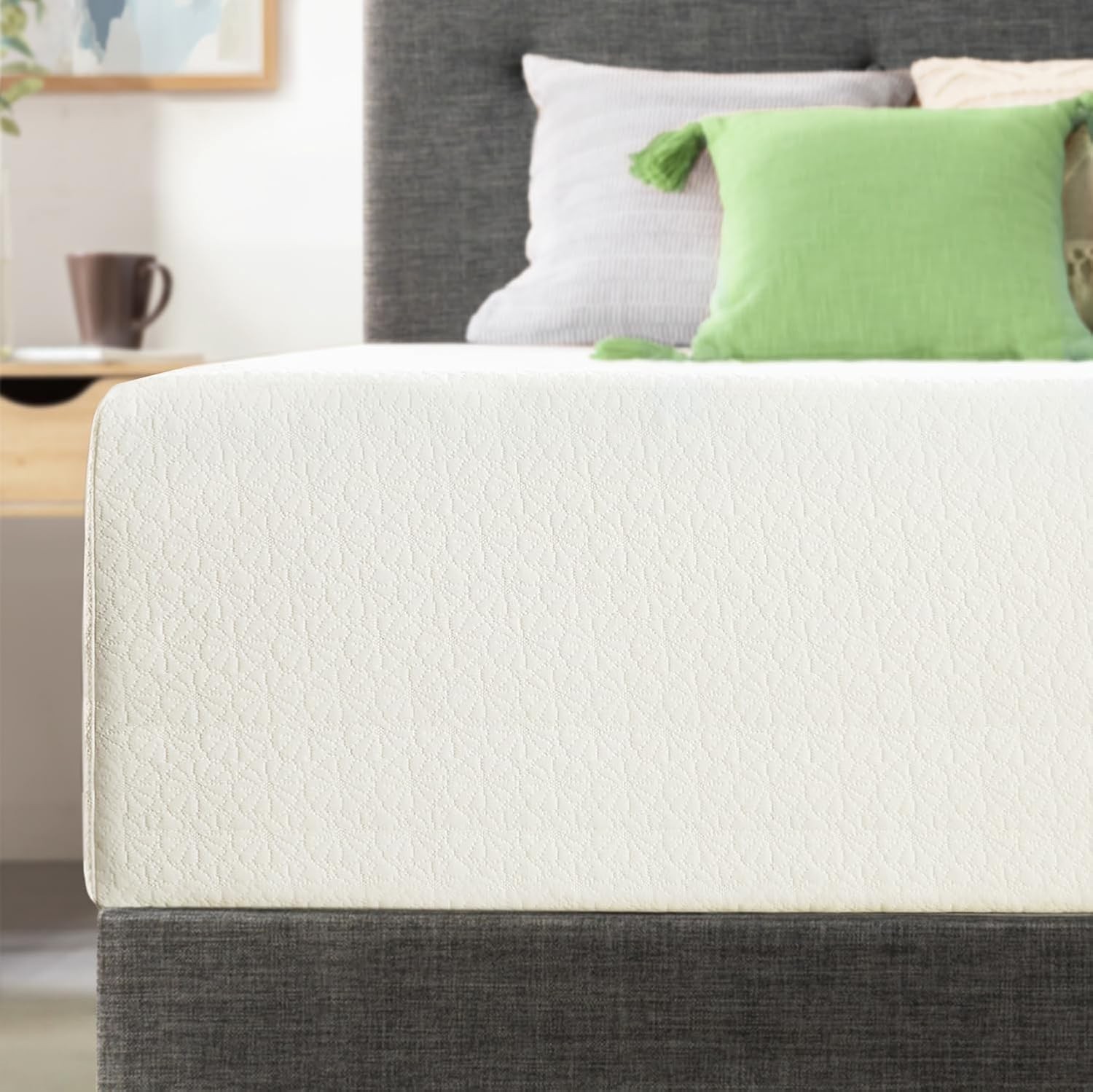 Full Mattress 6 inch Bed-In-A-Box Green Tea Memory Foam White