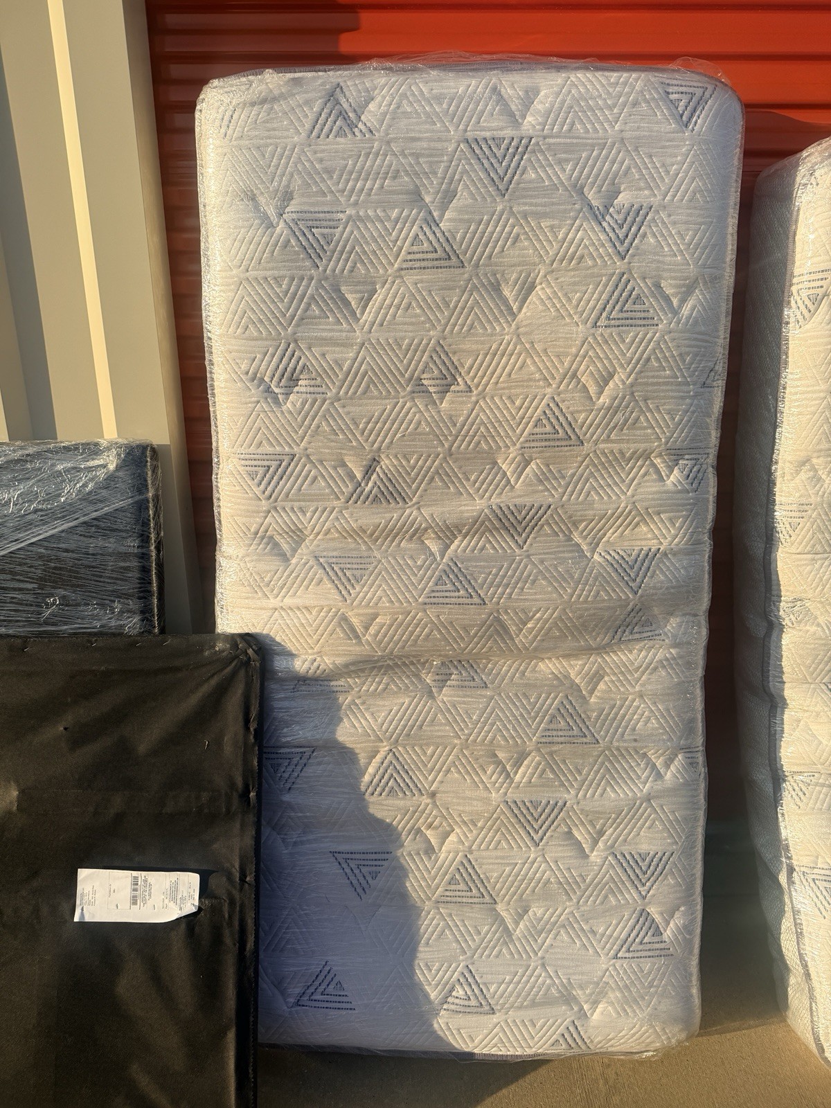 Assorted Rectangle Mattresses & Bed Frames, Geometric, White Black Gray