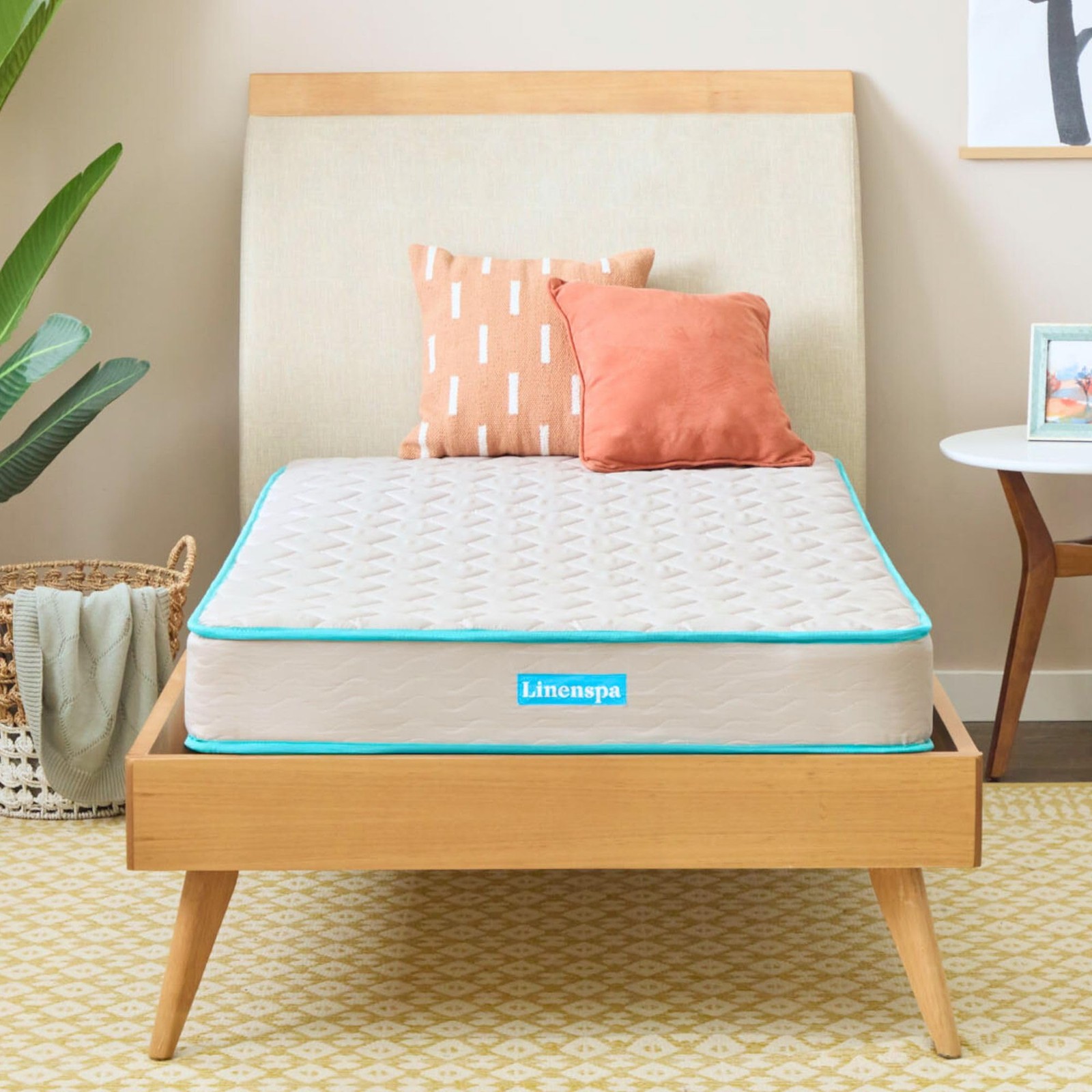 Linenspa 6 Inch Twin Mattress Firm Bonnell Spring Foam Breathable LS06TTGRSP
