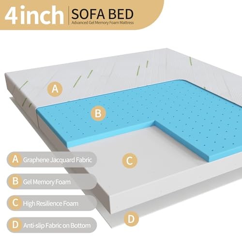 4 Inch Replace Pull Out,Size Sleeper,Ultra Soft Queen 4.0 Inches Sofa Mattress