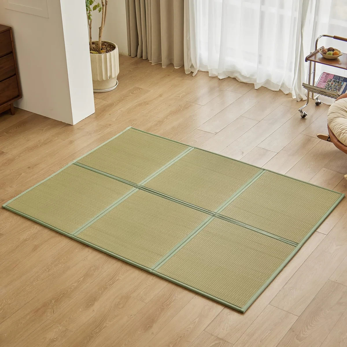 Japanese Tatami Mat,(Queen, 79″ x 59″ x 0.5″)100% Rush Grass Portable #1132S UP1