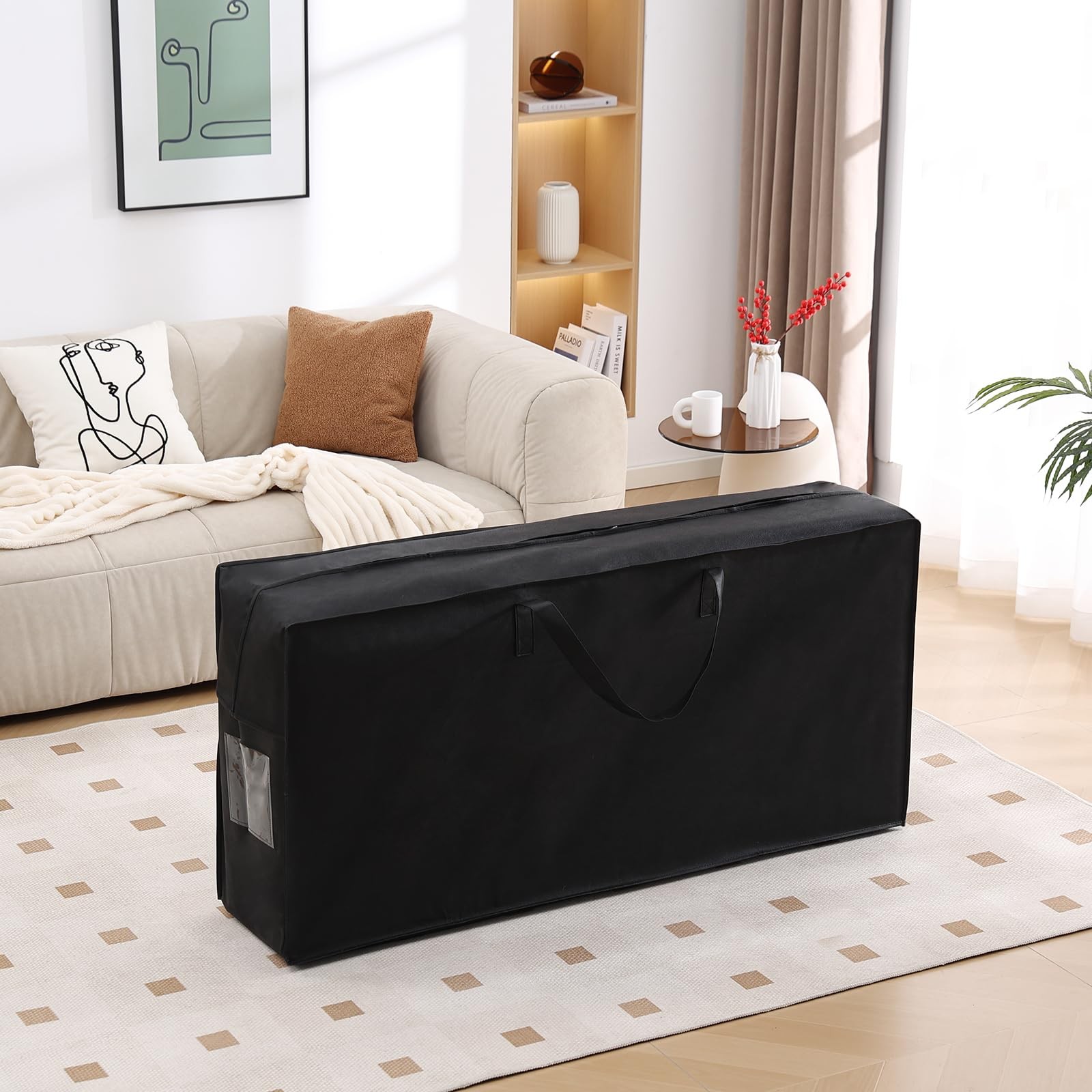 Folding Mattress Storage Bag, Carry Case for Trifold Memory Foam Mattress, Co…