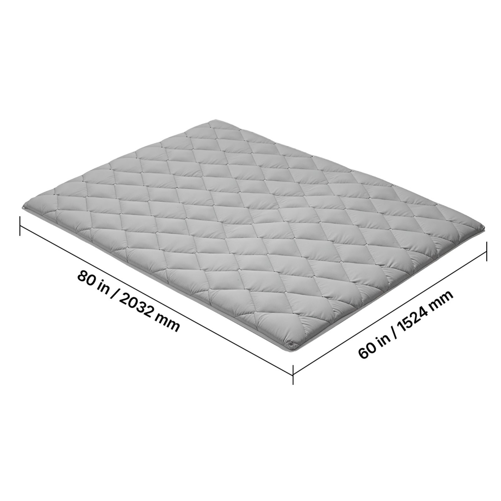 Uimoso Japanese Tatami Mattress Queen Foldable Futon Mat with Storage Bag Gray