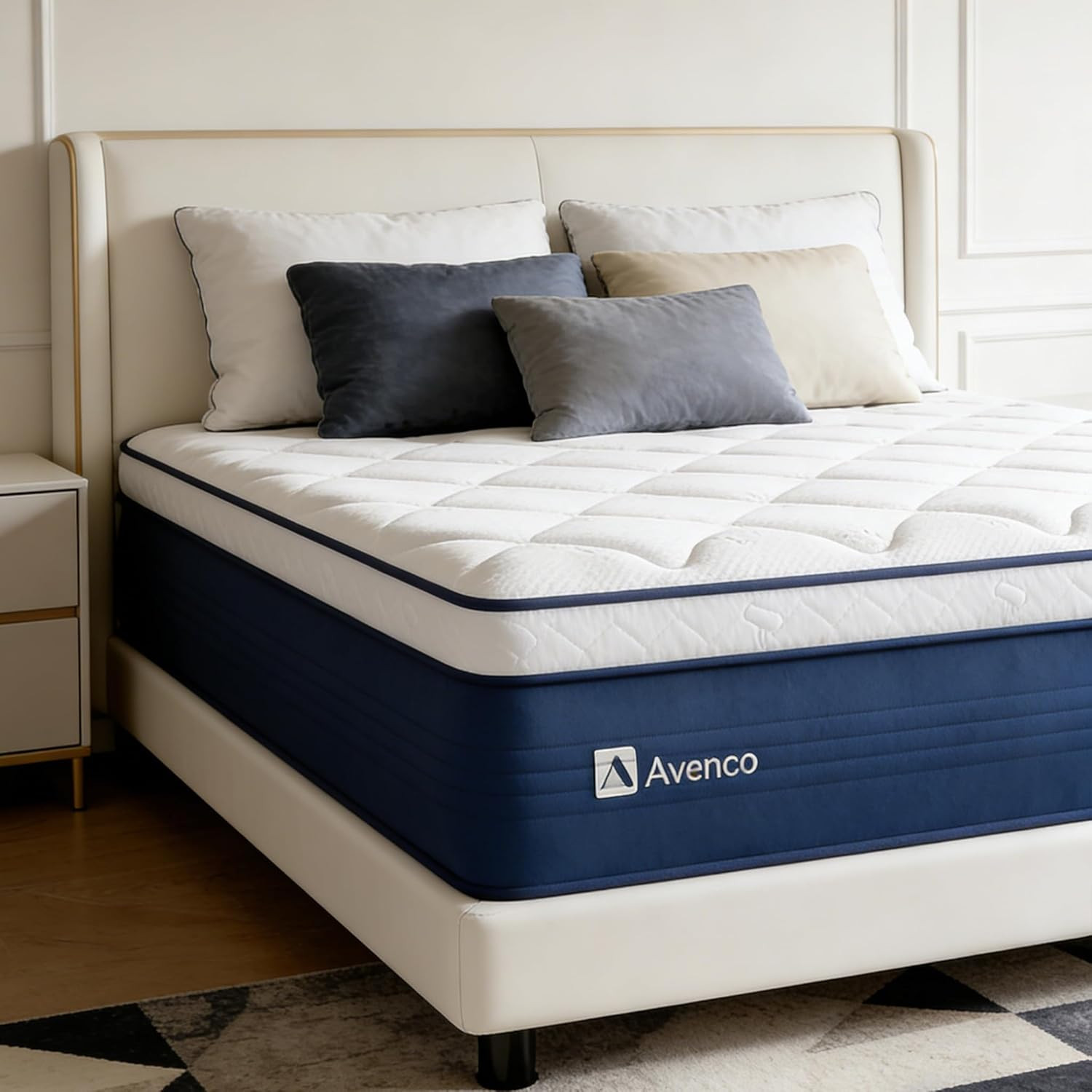 12″ Queen Hybrid Mattress, Hypoallergenic & Back Pain Relief, No Box Spring Need