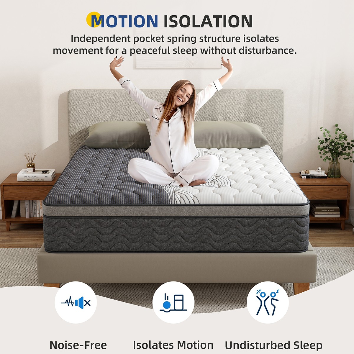 12 Inch Full Queen King Mattress In a Box Dual Zone Firm Soft Memory Foam Hybrid