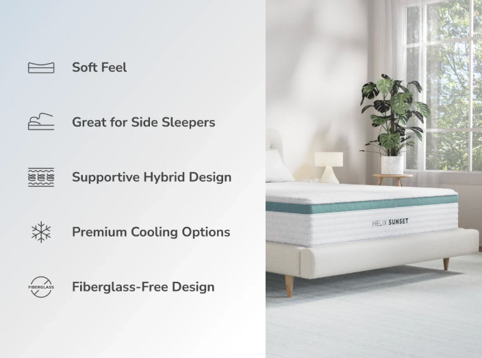 Helix Sunset King Mattress Soft Side Sleeper Hybrid New in Bag Local Pickup NEW