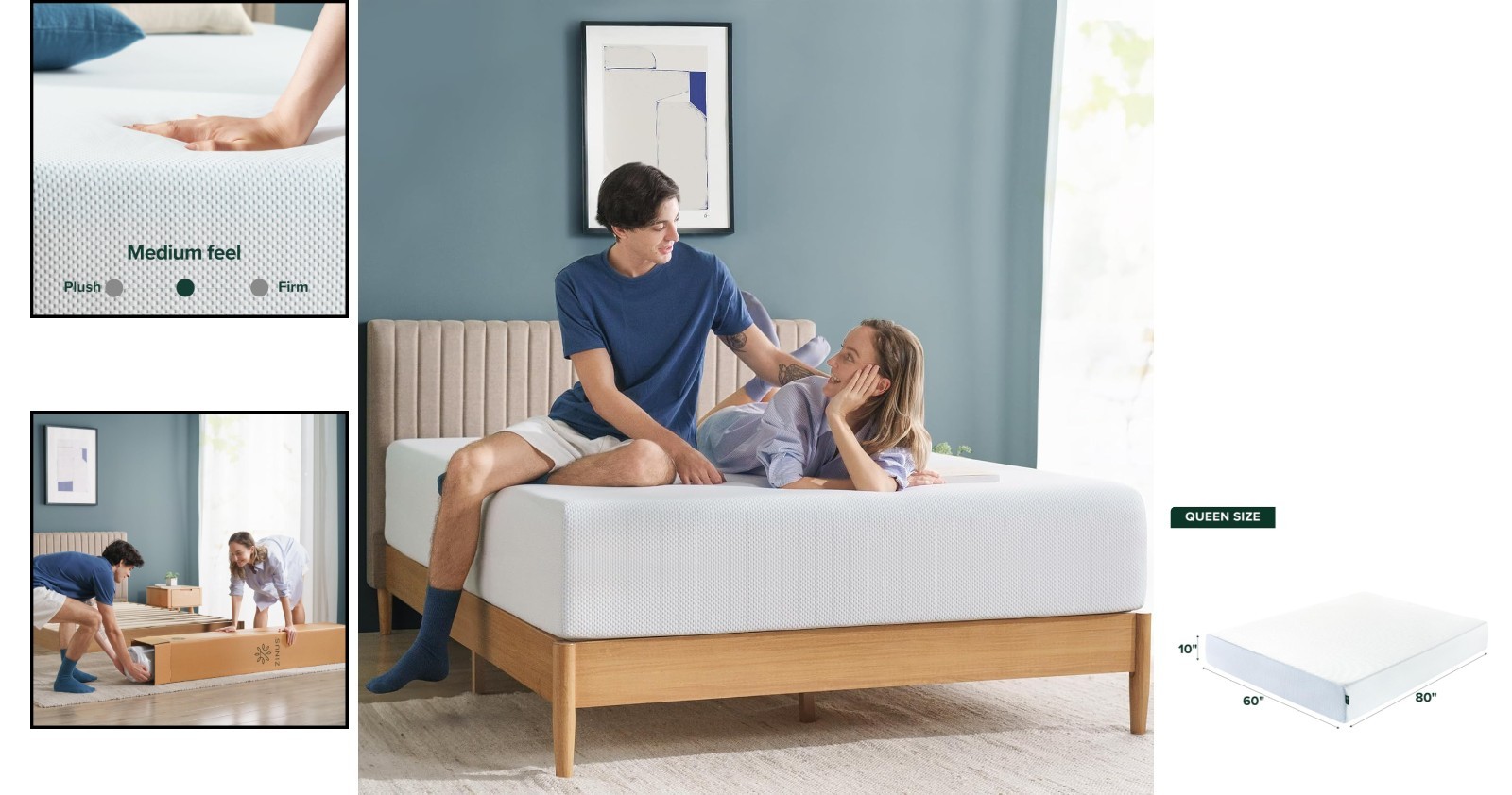 Cooling & Pressure Relieving 10-Inch Queen Memory Foam Mattress – Eco-Friendly