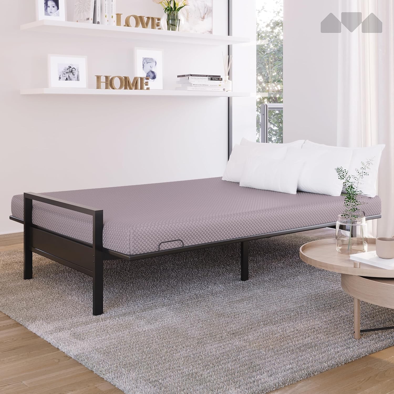 Memory Foam Futon Mattress – Full Size (Frame Not Included) (Grey)