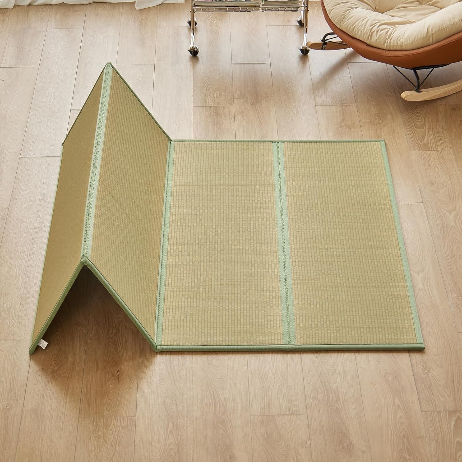 Japanese Tatami Mat,(Twin XL,83″ x 39″ x 0.5″),100% Rush Grass Portable#2564M Y1