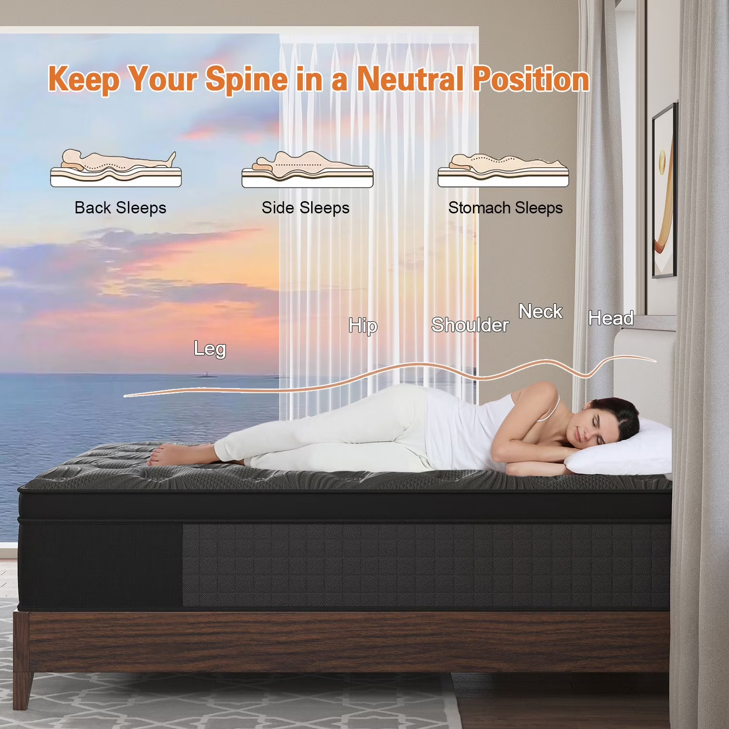 12″ Queen Colchon Gel Memory Foam Hibrido Cama Queen Mattress Hybrid Medium Firm