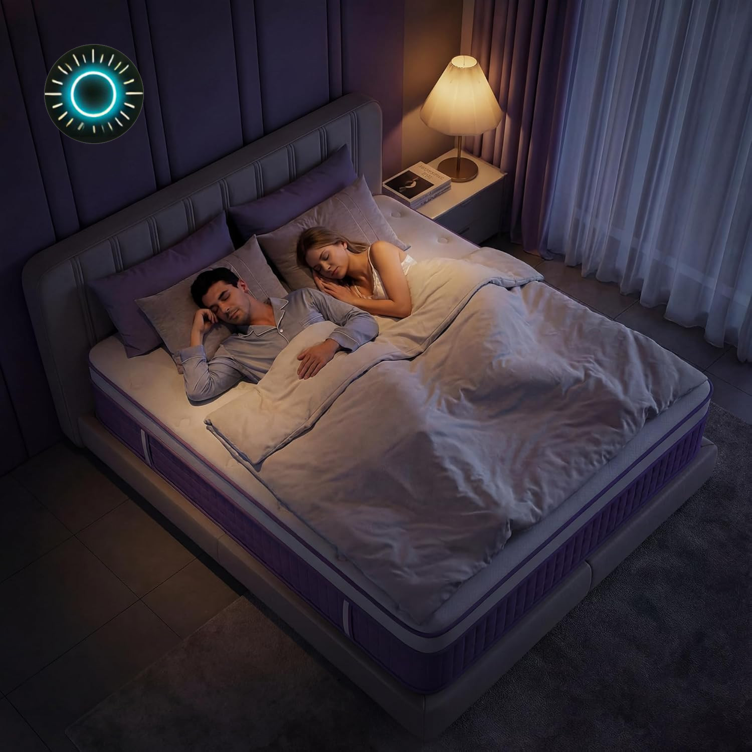 12″ Purple Hybrid Queen Mattress – Gel Memory Foam & Pocket Springs for Comfort